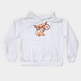 Cute Kawaii Nerd Fox nope x Kids Hoodie